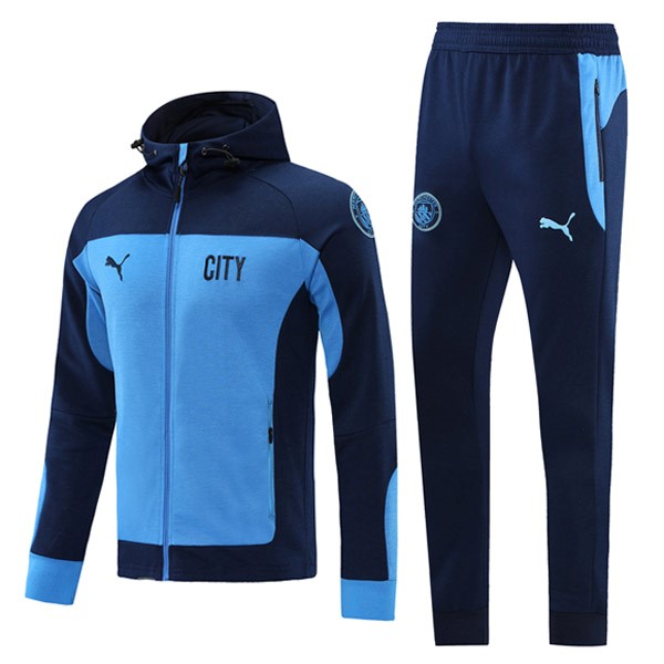 Hoodies Manchester City 2021-22 Blau Fussballtrikots Günstig